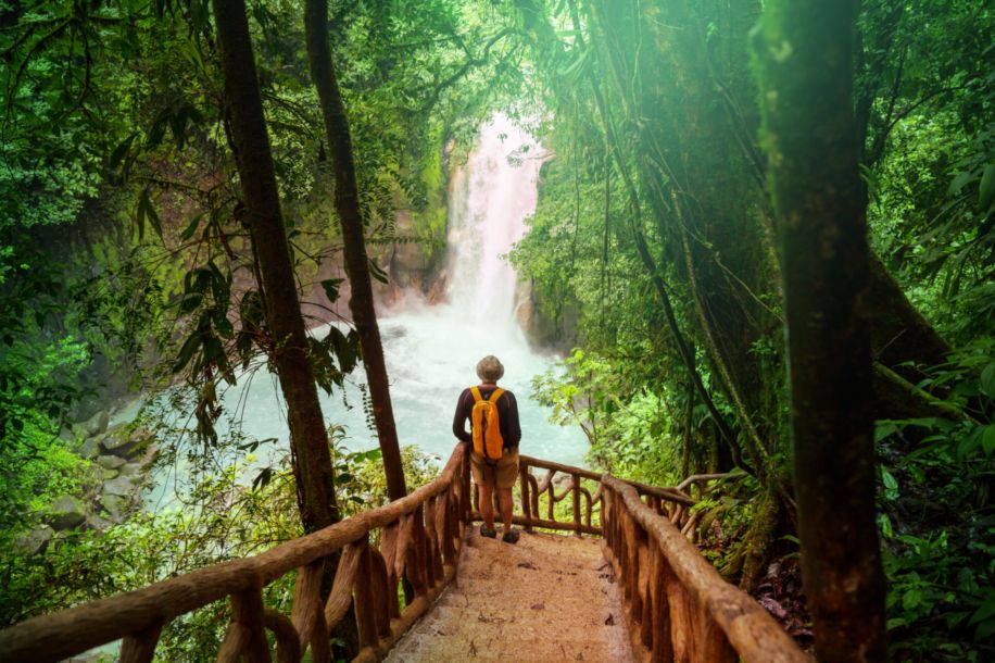 Lugares para luna de miel, caminata por el bosque nuboso de Costa rica.
